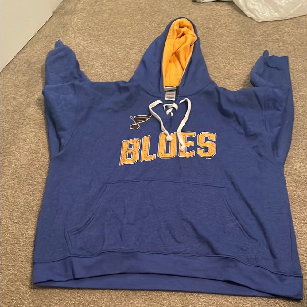 NHL Blue Hoodie with Yellow Lining